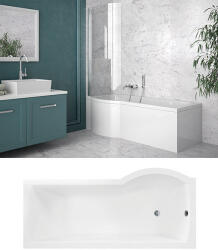 Besco INSPIRO aszimmetrikus kád kádparavánnal