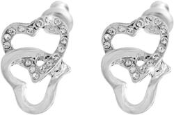 JSB Bijoux 61400965cr Dupla szív víztiszta Swarovski kristályokkal