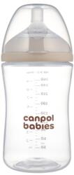 Canpol babies Бебешко шише с двузонов биберон Canpol - Natural Shape, 260 ml, 3 м+ (35/401) - ozone