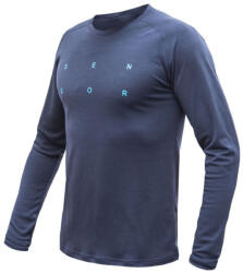 Sensor Merino Blend Typo deep blue férfi funkcionális póló S / kék