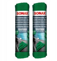 SONAX Microfasertücher Plus Innen+Scheibe Belső Mikroszálas Kendő 2db 38x38cm