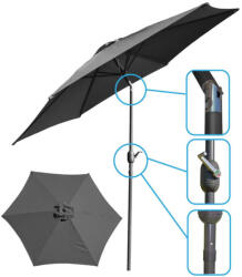 Saska Garden 300 Cm-Es Összecsukható Kerti Napernyő, Szürke