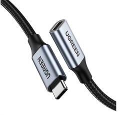 UGREEN adatkábel hosszabbító (Type-C aljzat - Type-C, cipőfűző, 100cm) FEKETE