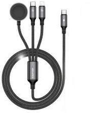Awei töltőkábel 3in1 (Type-C - Type-C/lightning, Apple Watch töltő, 100W, wireless, gyorstöltő, 120c
