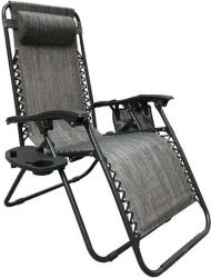 Saska Garden Összecsukható kerti napozóágy szürke 175x52/65x107cm