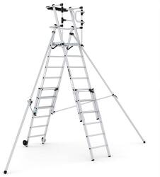 CAGSAN VEROX - Teleszkópos összecsukható munkaállvány/ gurítható biztonsági dobogó (Munkamagasság: 3.8-4.6m) (VX7-10)