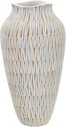  Fehér gyanta váza geometrikus vonalakkal Ø 22x44 cm