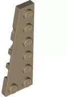 LEGO® 78443c69 - LEGO sötét krémszínű lap 6 x 2 méretű, lecsapott balos (78443c69)