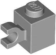 LEGO® 60476c86 - LEGO világosszürke kocka 1 x 1 méretű, oldalán klipsszel (60476c86)