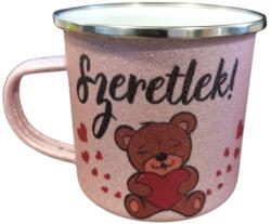  Szeretlek-pink glitteres bögre