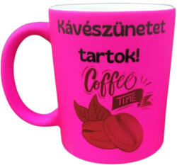  Kávészünetet tartok-neon pink bögre