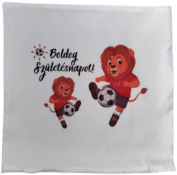  Boldog születésnapot-foci-fehér párnahuzat
