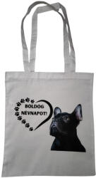  Boldog névnapot Bulldog-fehér vászontáska