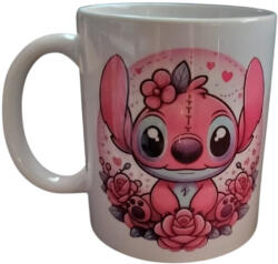  Rózsaszín Stitch-fehér bögre