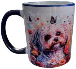  Bichon-fehér/kék bögre