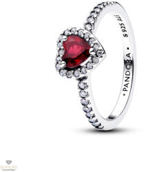 Pandora Kiemelt fukszia piros szív gyűrű 50-es méret - 198421C13-50