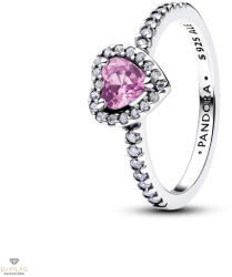 Pandora Kiemelt világosbíbor szív gyűrű 52-es méret - 198421C12-52