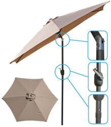 Saska Garden Kerti Napernyő 300Cm Összecsukható Bézs