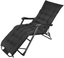 Enero Camp Balaton Többpozíciós Fotel Párnával És Fejtámlával, Fekete
