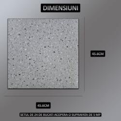  24 db öntapadós PVC padló/fali csempe NEXTLY, újrafelhasználható, vízálló, állítható, erős ragasztó, könnyen illeszthető, 5 m2, 45, 6 x 45, 6 cm, 1, 5 mm vastag ALM-2-6 készlet