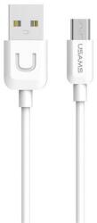 USAMS u-turn adatkábel, usb - microusb, 2a, gyorstöltő, 100cm, fehér (MICUSBXD02)