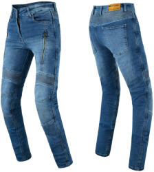 W-TEC Női motoros farmer W-TEC Arikaro Lady, rugalmas anyag, levehető CE protektorok, stretch panelek, aramidszálas megerősítés, AirVent rendszer kék 28/32 (29442-2832)