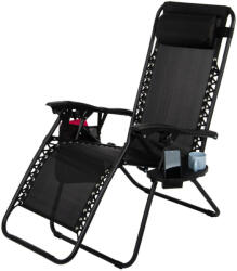 Saska Garden Összecsukható, Többfunkciós Kerti Szék 175X52/65X107Cm Fekete