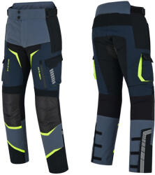 W-TEC Motoros nadrág W-TEC Modock, víz- és szélálló, kivehető CE protektorok, Visionight fényvisszaverő elemek, csúszásgátló alkalmazás az ülőrészen fekete-kék-fluoreszkáló sárga XXL (29306-XXL)