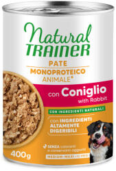 Natural Trainer 24x400g Natural Trainer Pate Monoproteico Medium & Maxi Adult nedves kutyatáp - Nyúl & teljes kiőrlésű gabona