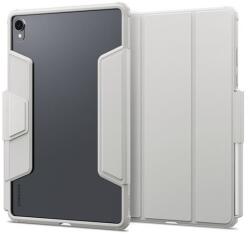 Spigen ultra hybrid pro tabletvédő álló, bőr hatású, flip, oldalra nyíló, trifold, asztali tartó, ceruza tartó, világosszürke, kompatibilis: Samsung Galaxy Tab S11 WIFI, SM-X730, / Galaxy Tab S11 5G, SM-X736