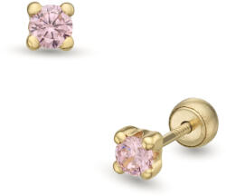 Lisa-gyerek ékszerek Lisa rózsaszín köves gyerek fülbevaló gömb zárral (JTAG-3779-18)