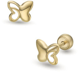 Lisa-gyerek ékszerek Lisa pillangó gyerek fülbevaló gömb zárral (JTAG-0329-18)