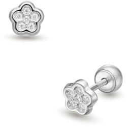 Lisa-gyerek ékszerek Lisa csillogó virág gyerek fülbevaló gömb zárral (JTAG-0428-18)