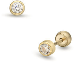 Lisa-gyerek ékszerek Lisa egy köve sárga arany fülbevaló gömb zárral (JTAG-4203-18)