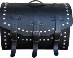 RSA K451 motoros bőrtáska zárral, szegecsekkel fekete