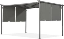 Garden Point Antracit Sevilla 3x4m terasz pergola szúnyoghálóval és függönyökkel Garden Point (GAP1249)