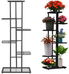 Ruhhy 6 szintes Álló virágtartó 106 cm fekete fém 26040 (5900779957053)