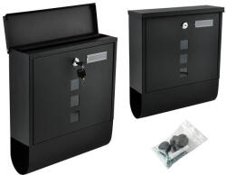 Malatec Fekete postaláda újságtartóval 34x30, 7x10 cm 6244 (5902802907820)