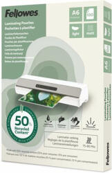 Fellowes Meleglamináló fólia, 80 mikron, A6, matt, 100 db, FELLOWES "Light (100143438) - iconink