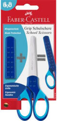 Faber-Castell Olló, iskolai, 13, 5 cm, pengevédővel, FABER-CASTELL, kék (181549) - iconink