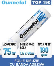 Gunnefol Folie anticondens si difuzie cu banda adeziva GUNNEFOL TOP 190