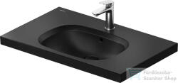 Duravit AURENA 80x50 cm-es falra szerelhető mosdó kerámia fedeles click-clack leeresztővel, DuraShield® bevonattal, matt fekete 238780AF00 (238780AF00)