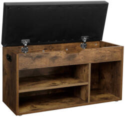 VASAGLE Cipős Pad Párnázott Ülőkével Rusztikus Barna 150 kg Teherbírás (EUZ-LHS030KD01) - platinashop