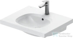 Duravit AURENA 60x50 cm-es falra szerelhető mosdó kerámia fedeles click-clack leeresztővel, DuraShield® bevonattal, fényes fehér 238760AA00 (238760AA00)