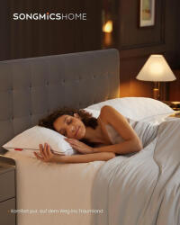 SONGMICS HOME Kétoldalas Párna Szett, Hűsítő-Meleg Kombinált 80 x 40 cm Felhőfehér (EUZ-TBP021W02) - platinashop