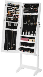 SONGMICS Álló Ékszertároló Tükrös Szekrény Fehér (EUZ-JJC69WT) - platinashop