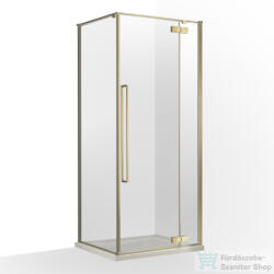 Wellis Mika 90x90 szögletes nyílóajtós zuhanykabin easy clean bevonattal, brushed gold WC00568 (WC00568)