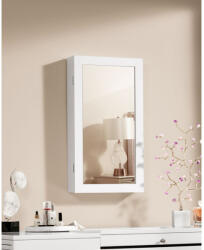 SONGMICS Fehér Tükrös Zárható Ékszertartó Szekrény Falra Szerelhető (EUZ-JBC51W) - platinashop