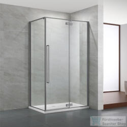 Wellis Mika 120x90 szögletes nyílóajtós zuhanykabin Easy Clean bevonattal, gunmetal grey WC00570 (WC00570)
