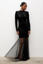ANSWEAR bársony ruha - fekete S - answear - 64 990 Ft